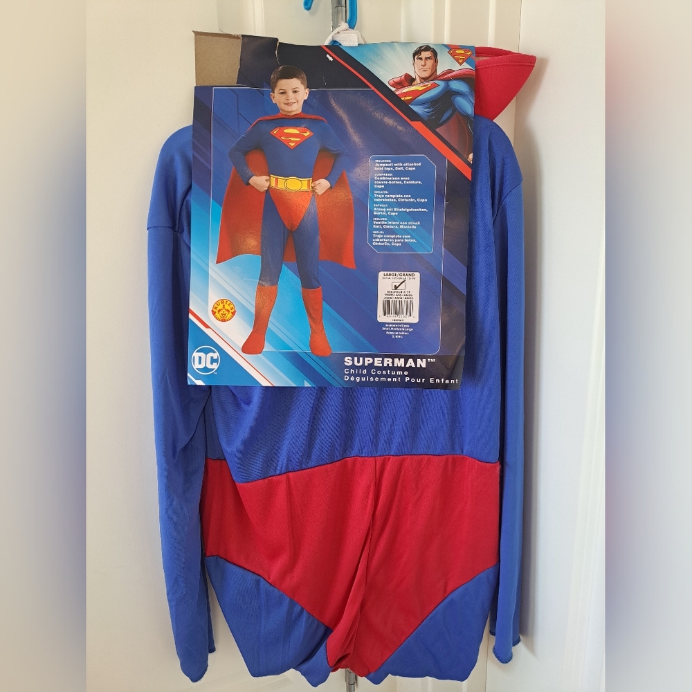 Brand New DC Comics Superman Kids Costume - Blue and Red. Size Large (12/14)